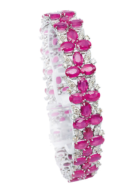 A high carat ruby diamond bracelet