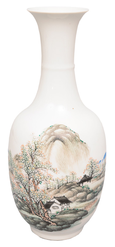 A baluster vase with spring landscape