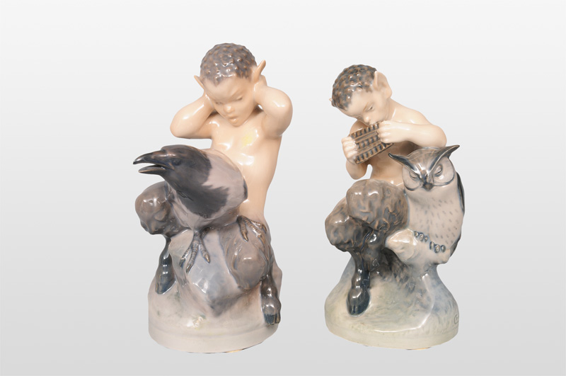 Two figurines of fauns