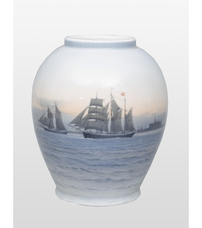 A large vase with sailing boats near Copenhagen