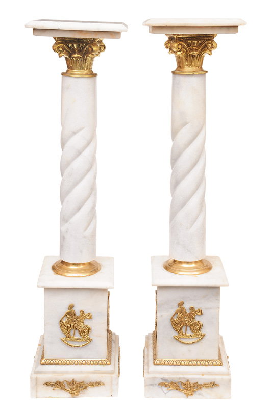 A pair of elegant marble columns