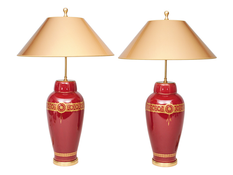 A pair of Art Nouveau lamps