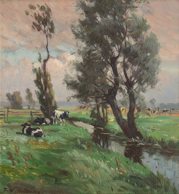 Cows by a Creek