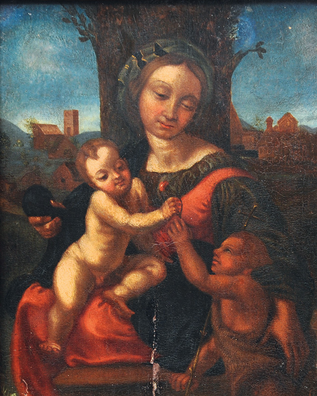 Italienischer Meister - Maria mit Kind und dem Johannesknaben Maria mit Kind und dem Johannesknaben