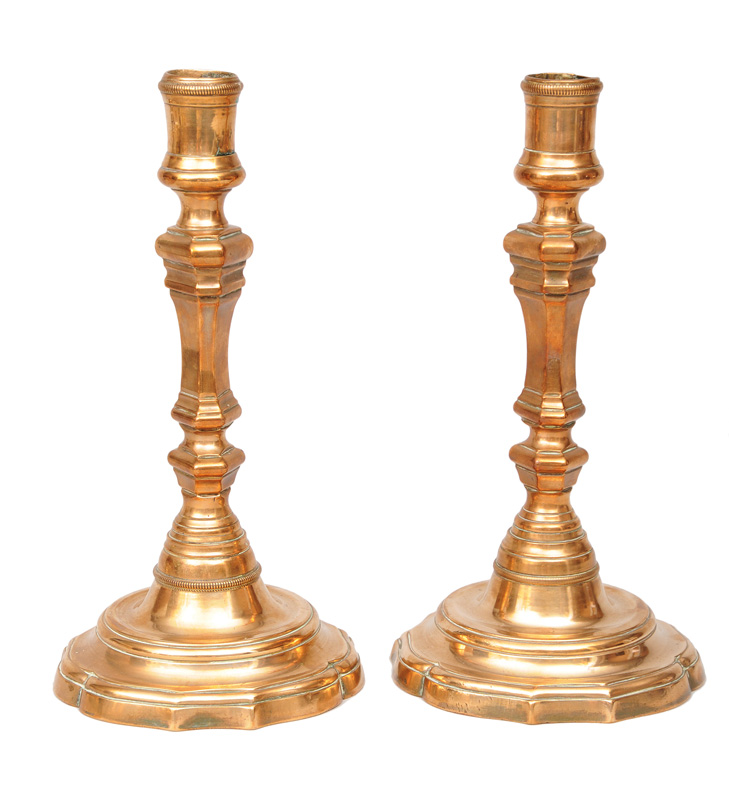 A pair of Baroque table candlesticks