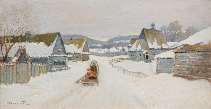 Boris Melitonovich Bogoljubov - Verschneites russisches Dorf Verschneites russisches Dorf