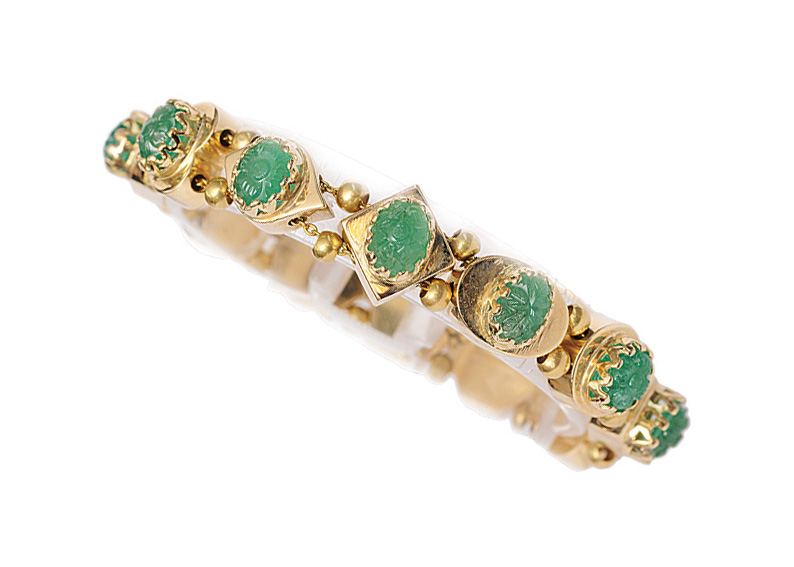 An emerald bracelet