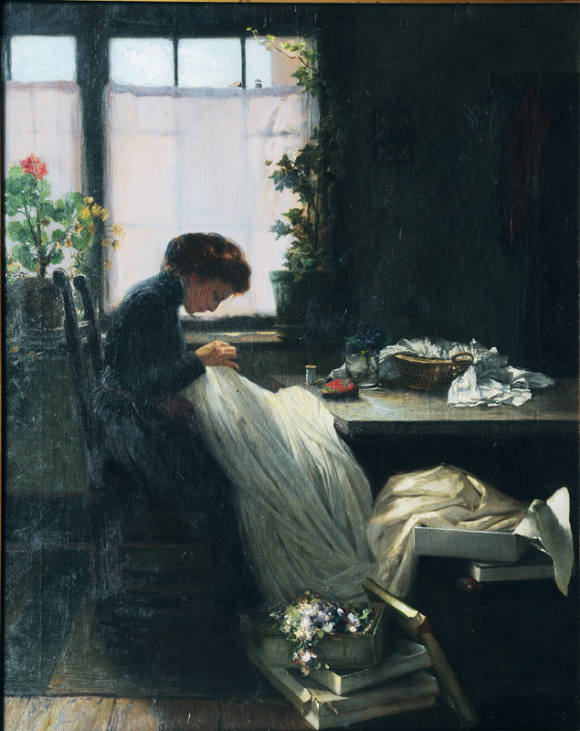 Hans August Zierngibl - Sewing Woman Sewing Woman