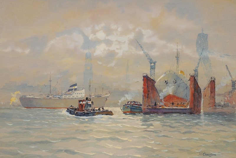 Johannes Harders - Floating Dock in the Port of Hamburg Floating Dock in the Port of Hamburg