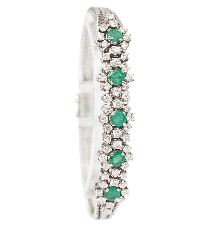 An emerald diamond bracelet