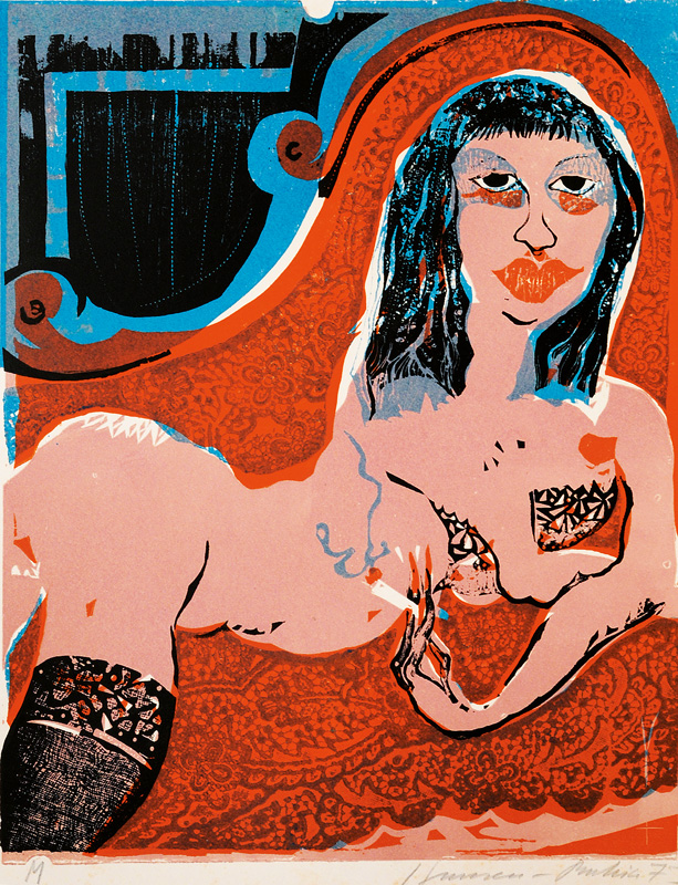 Karl-Heinz Hansen-Bahia - Lying Nude with Cigarette Lying Nude with Cigarette