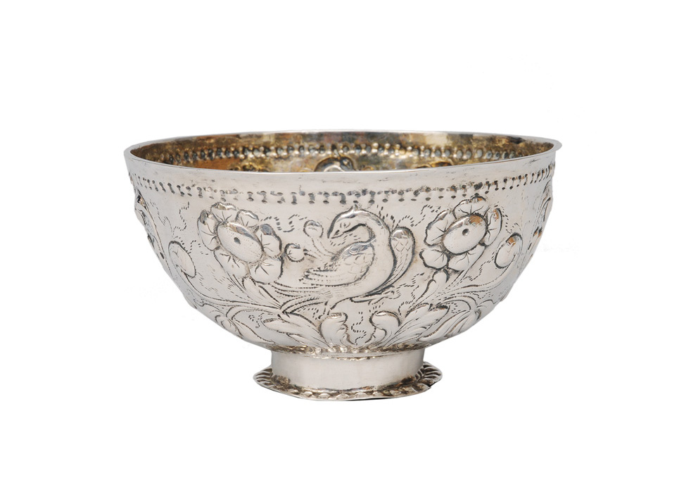 A Baroque bowl with bird decor