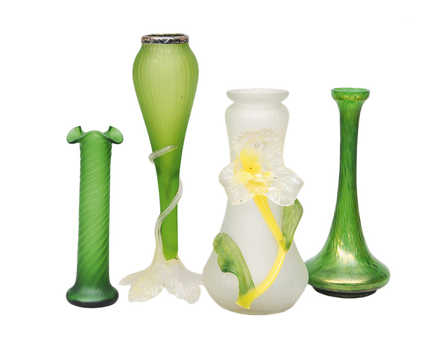 A set of four Art Nouveau vases