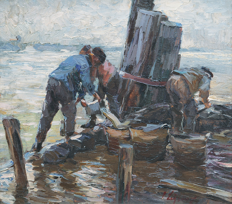 Piet Leysing - Fischer an der Mole Fischer an der Mole