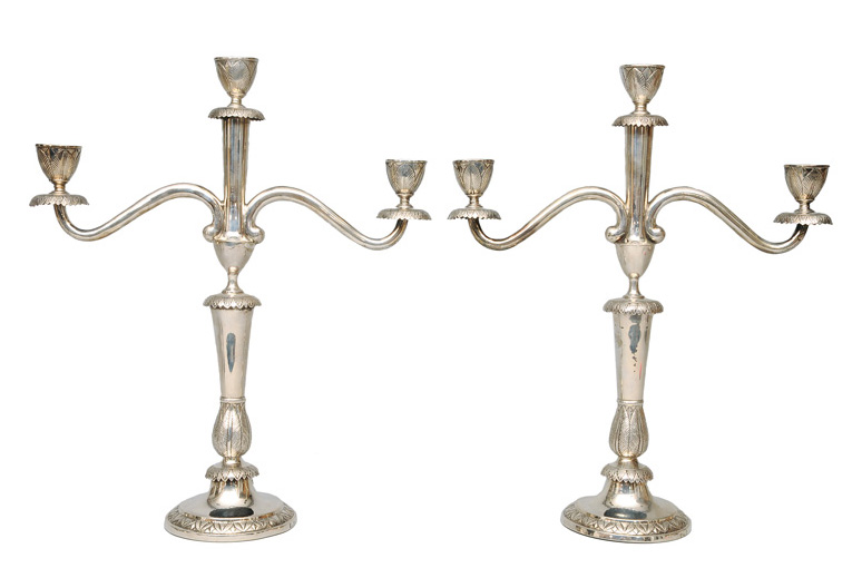 Johann Philipp Hoffmann - Paar eleganter Biedermeier-Girandolen Paar eleganter Biedermeier-Girandolen