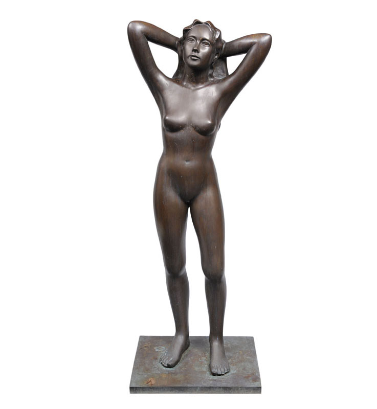 Große Bronze-Figur 'Stehender Akt'