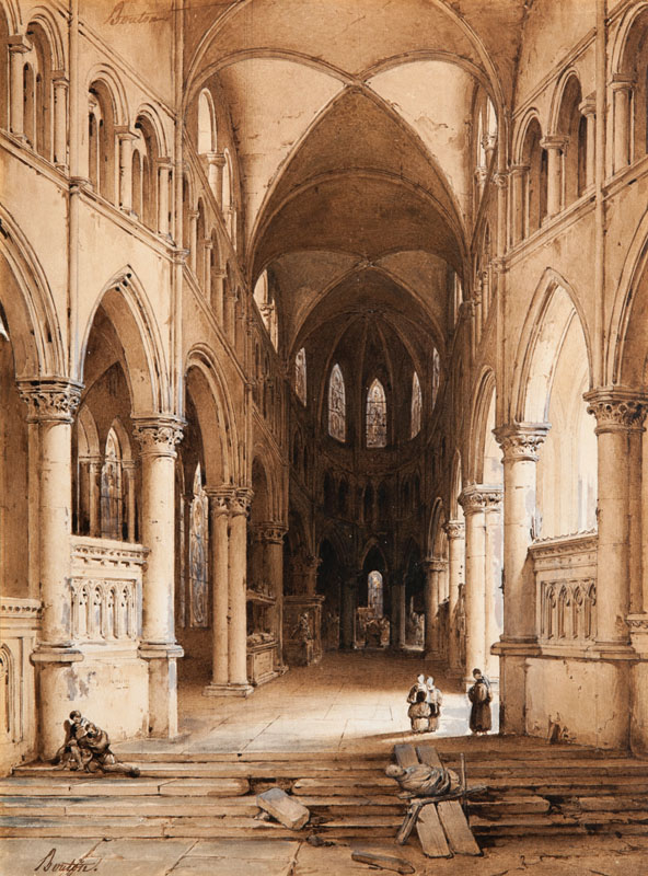 Charles-Marie Bouton - Inneres einer Kirche Inneres einer Kirche