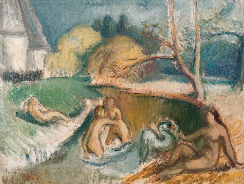 Bathers with Swan