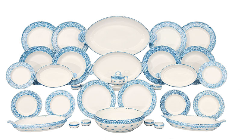 Seltenes Jugendstil-Speiseservice 'Riemerschmid' für 8 Personen