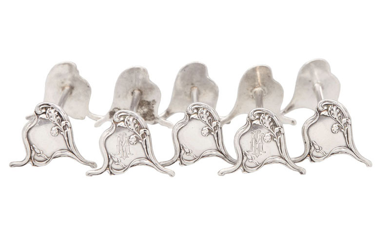 H. Meyen & Co. - A set of 5 Art Nouveau knife banks A set of 5 Art Nouveau knife banks