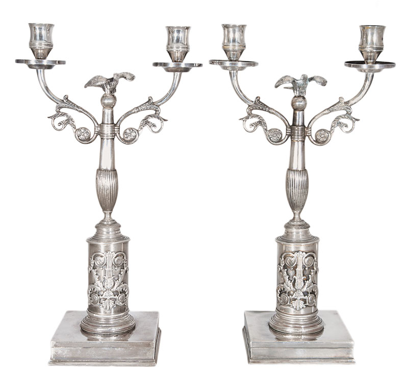 A pair of classical Empire candlesticks