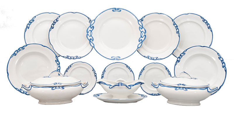 Jugendstil-Speiseservice 'Blaue Olga' für 6 Personen Jugendstil-Speiseservice 'Blaue Olga' für 6 Personen