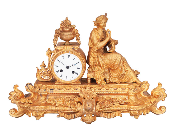 A mantle clock in the style of Louis-Philippe