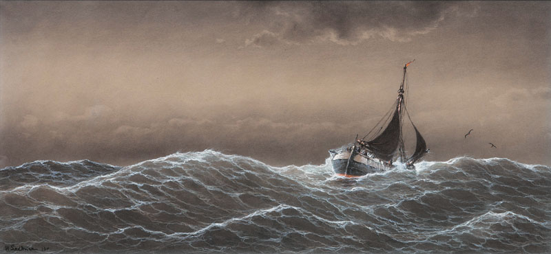 Heinrich Leitner - Fischerboot im Sturm Fischerboot im Sturm