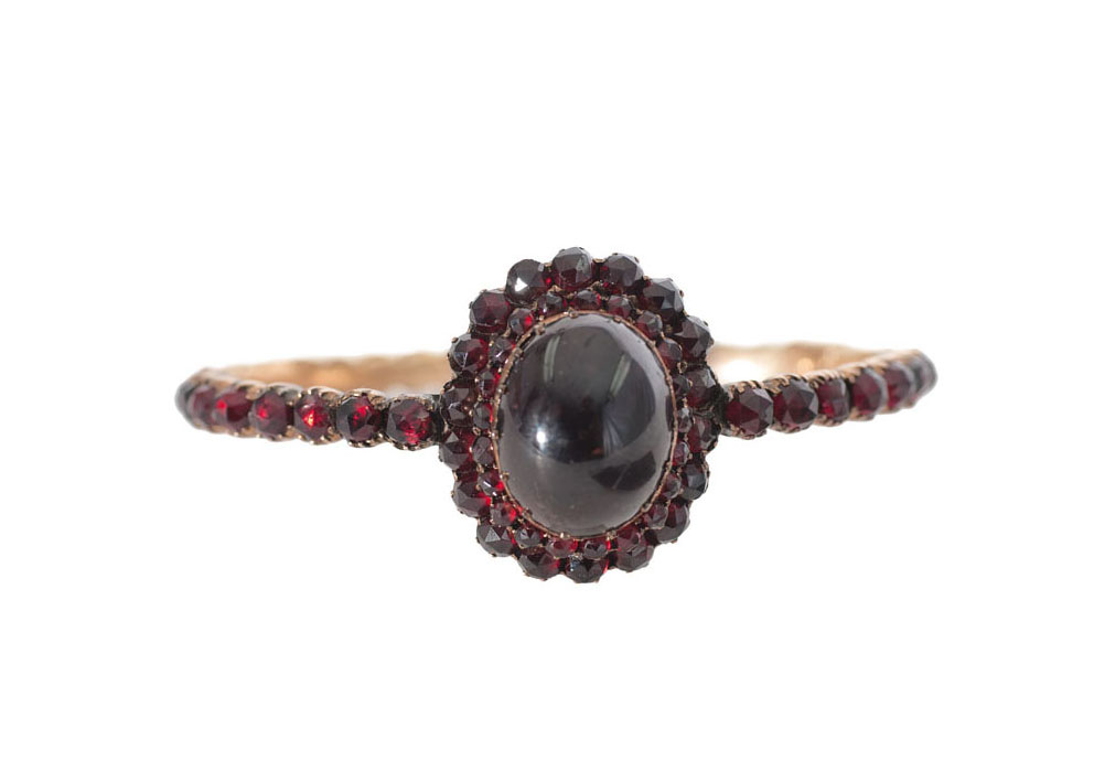 An antique garnet bangle bracelet An antique garnet bangle bracelet