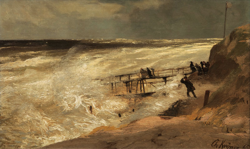 The Beach of Westerland on Sylt in Stormy Weather