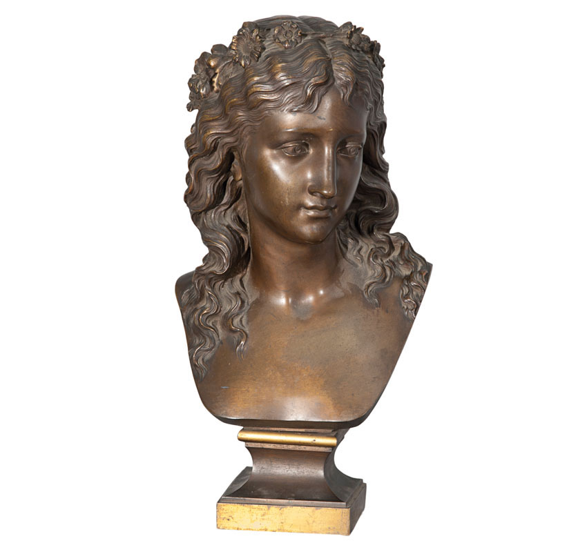 A bronze bust 'Young lady'