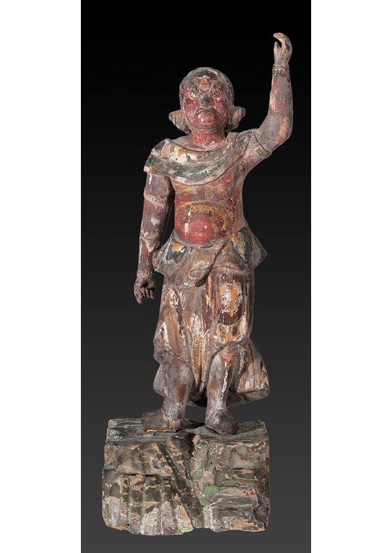 A wood figure 'Temple guardian'