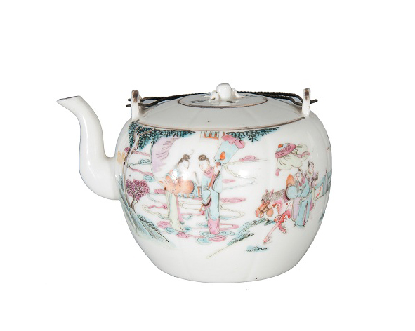 A tea pot with mythological scene