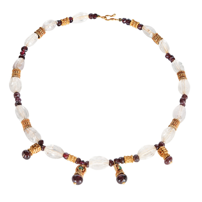 A late roman almandin crystal necklace