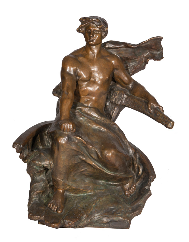 Außergewöhnlich große Bronze-Figur 'Der Lotse - Le Pilote'