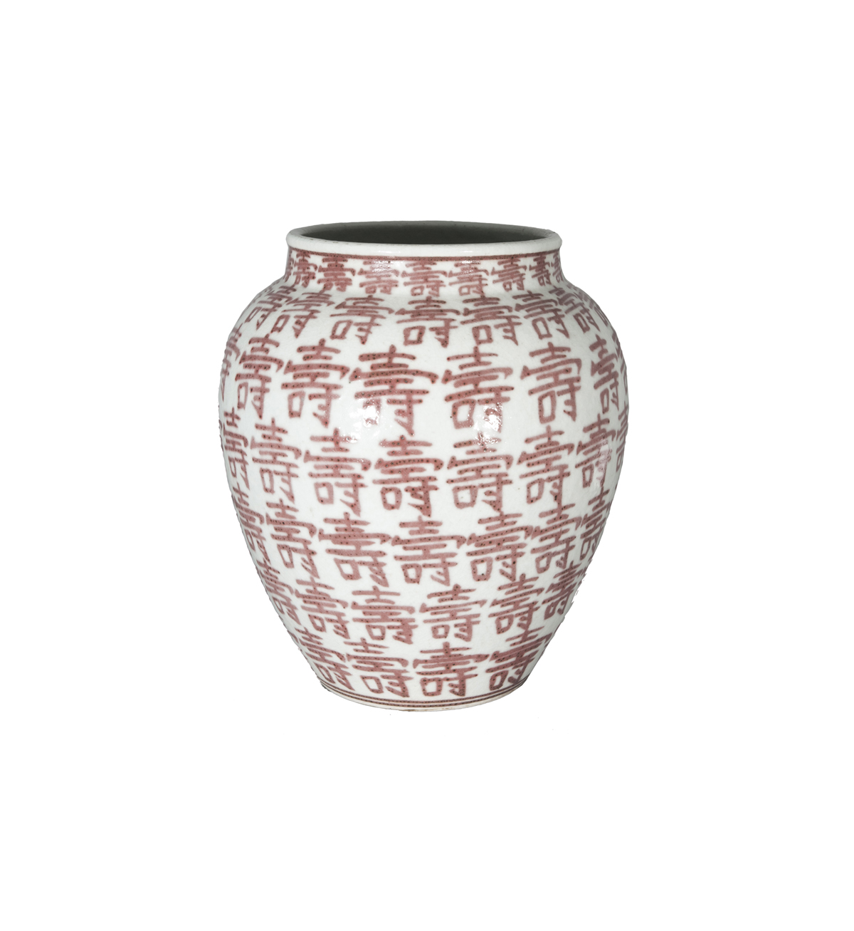 A shoulder pot with auspicious characters 'Shou'