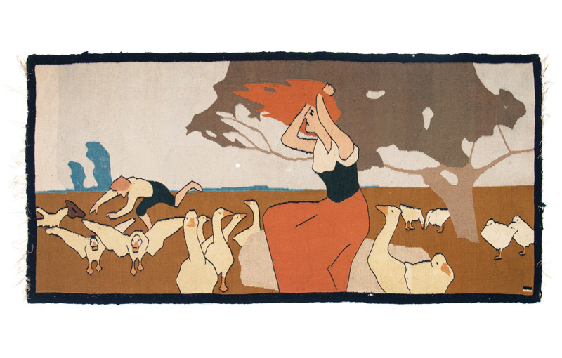 Otto Ubbelohde - Scherrebeker Wandbehang - Die Gänsemagd Scherrebeker Wandbehang - Die Gänsemagd