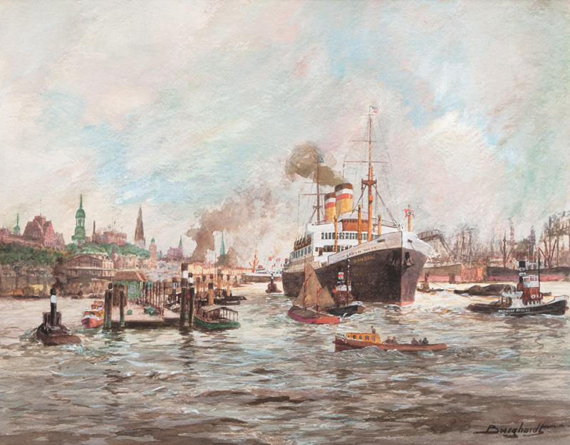 The HAPAG Steamship Hamburg heading for the USA