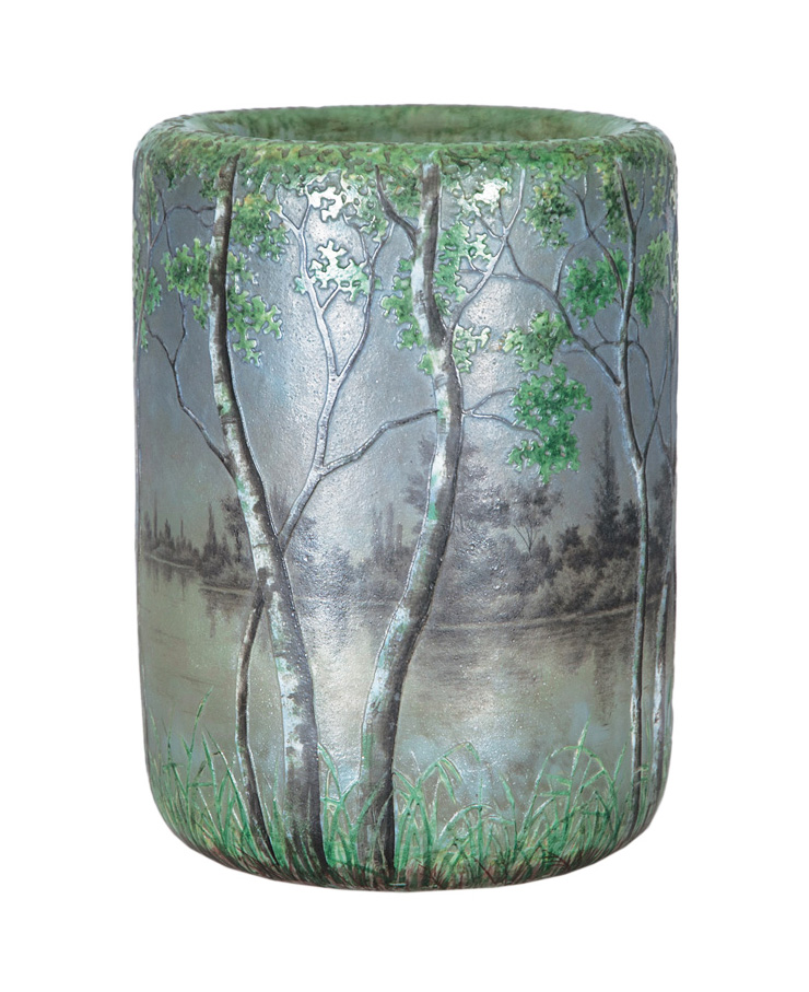 An Art Nouveau glass vase 'Paysage lacustre'