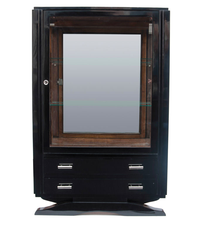 An Art Deco glass cabinet