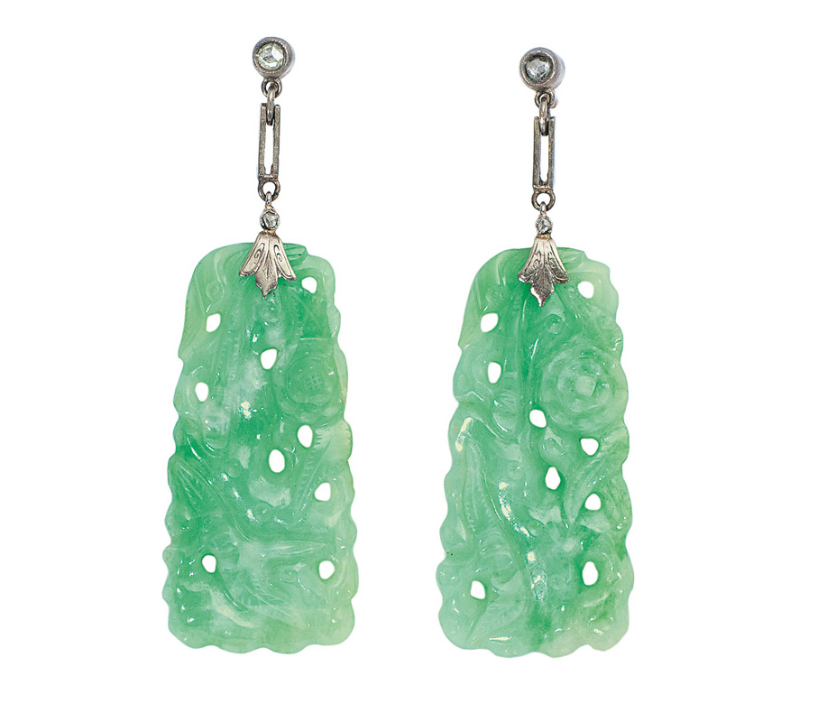Paar Jade-Ohrhänger