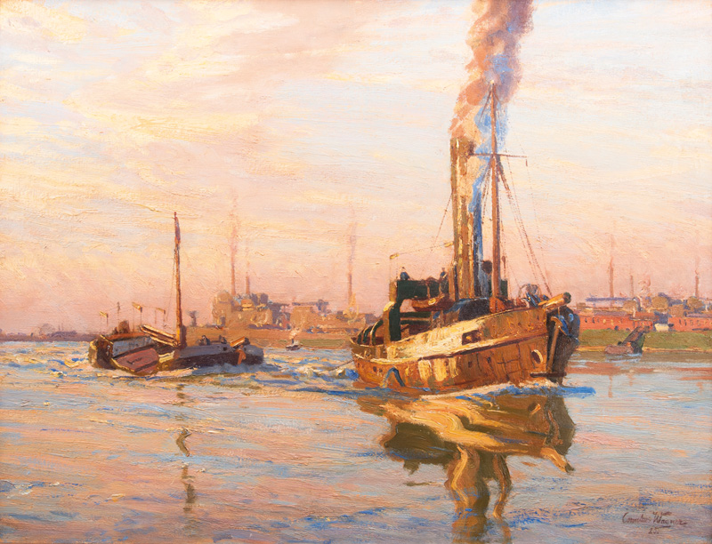 Cornelius Wagner - Schleppzug in Ruhrort Schleppzug in Ruhrort