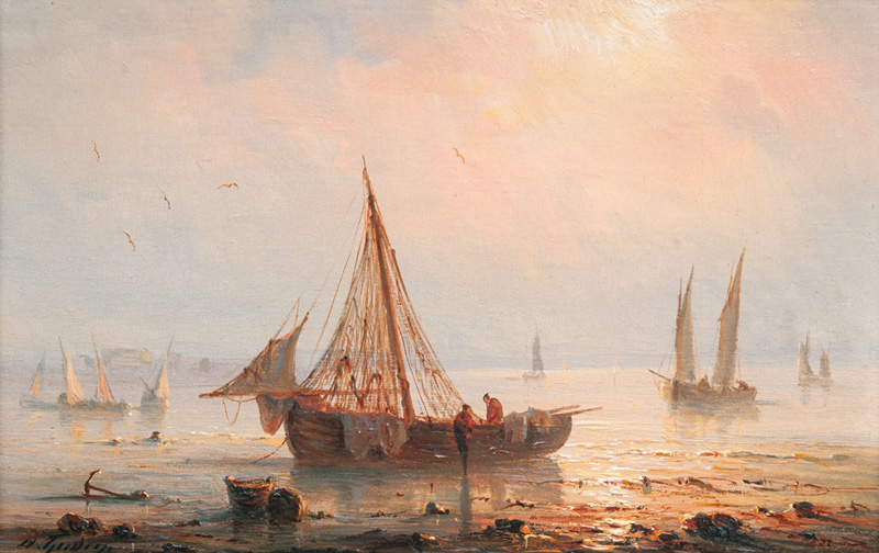 Fishing Boats in Sunset