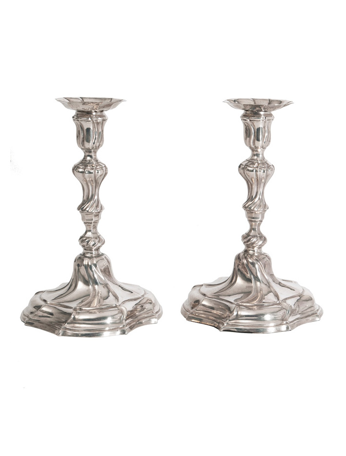 A pair of Baltic Baroque candlesticks