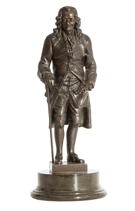 A bronze figure 'Voltaire'