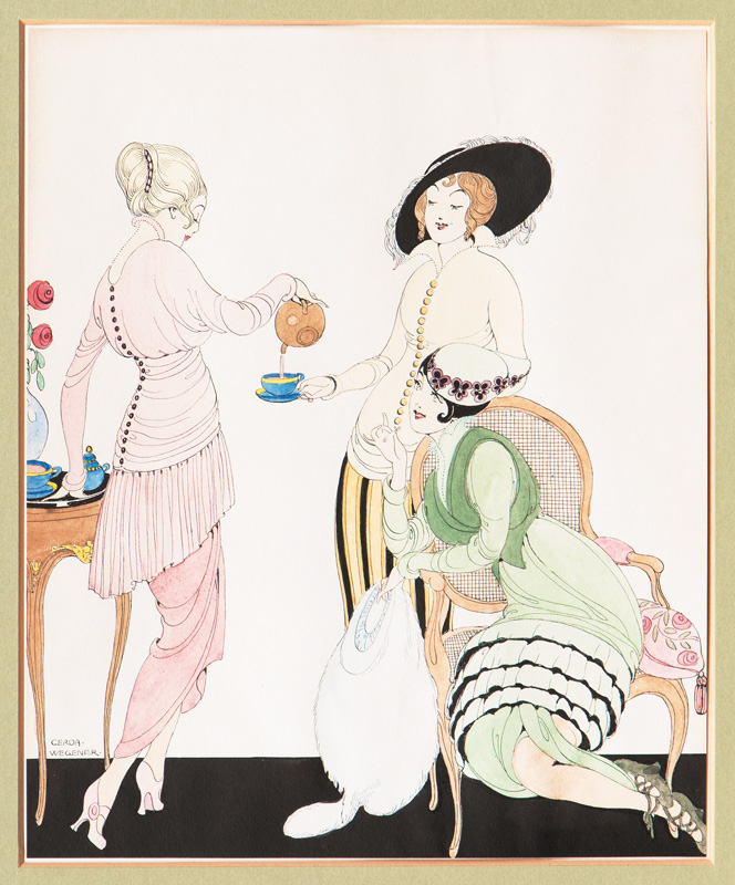 Gerda Wegener - Three Ladies - Teatime Three Ladies - Teatime