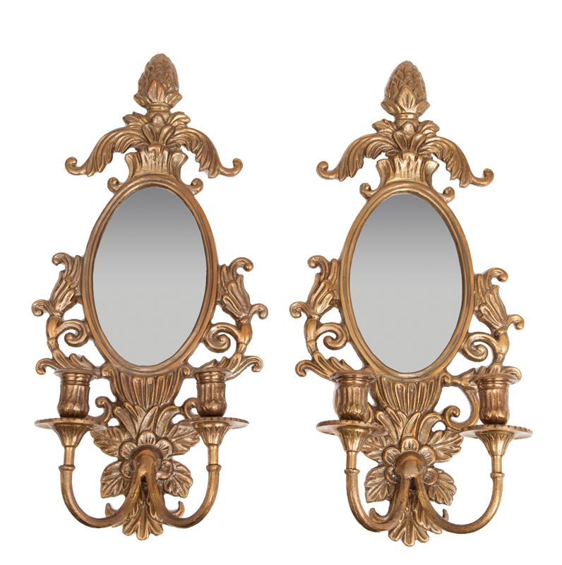 A pair of mirror wall decorations