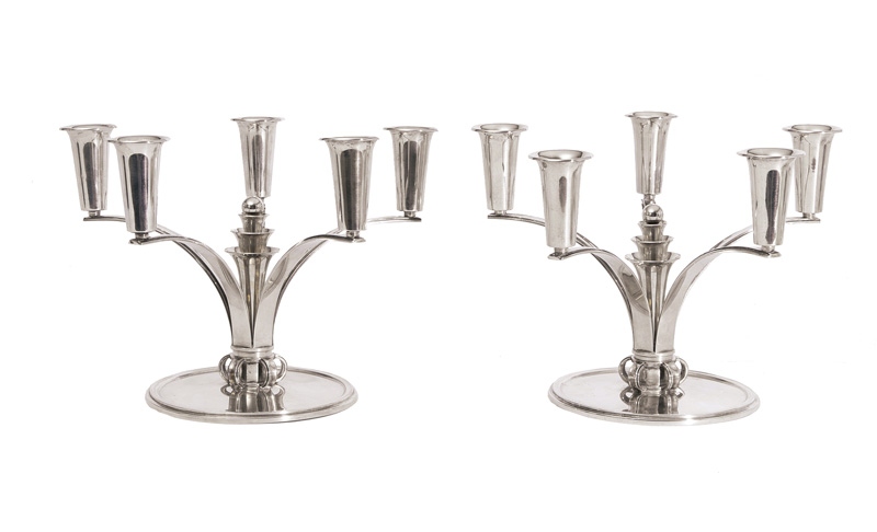 A pair of extraordinary Art Deco candlesticks