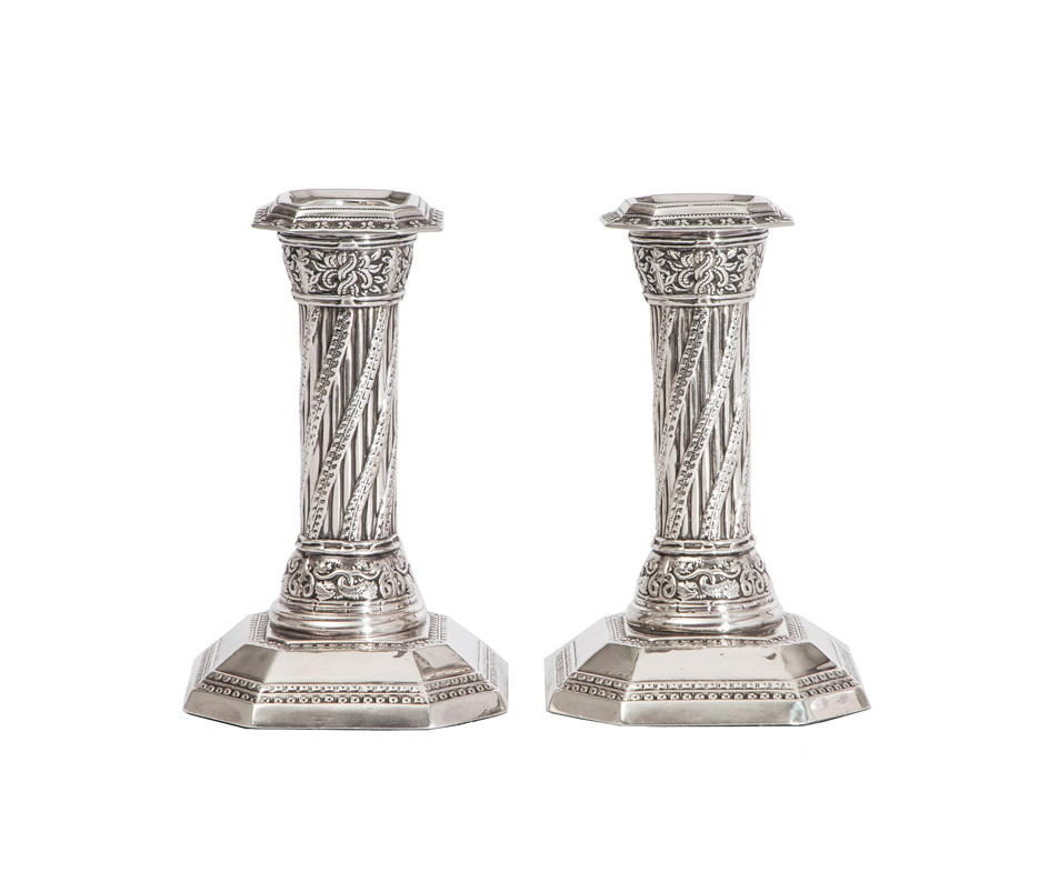 A pair of Victorian candlesticks
