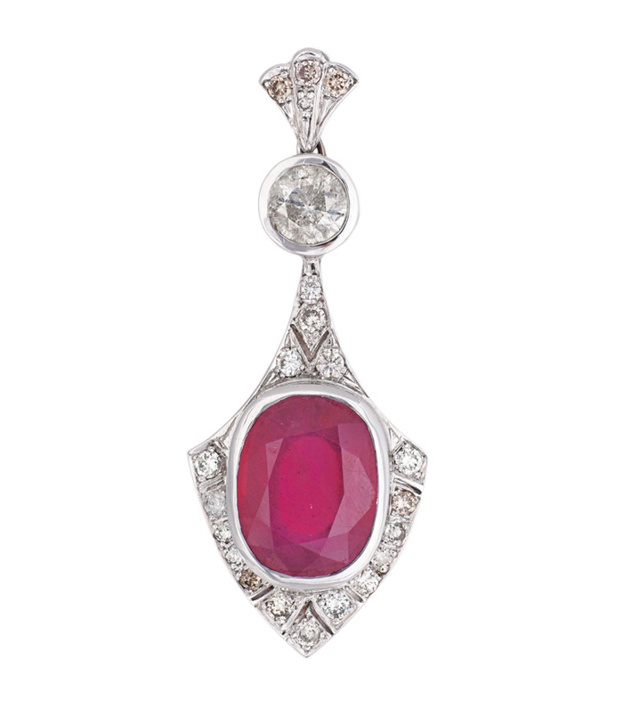 A ruby diamond pendant